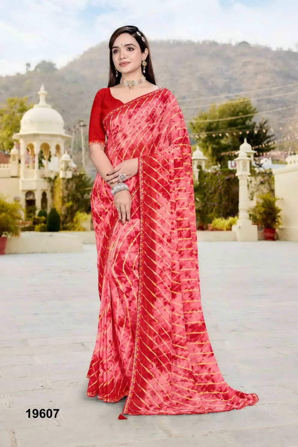 Jalnidhi Nikita Georgette with Laheriya Concept Saree Collection - Image 8