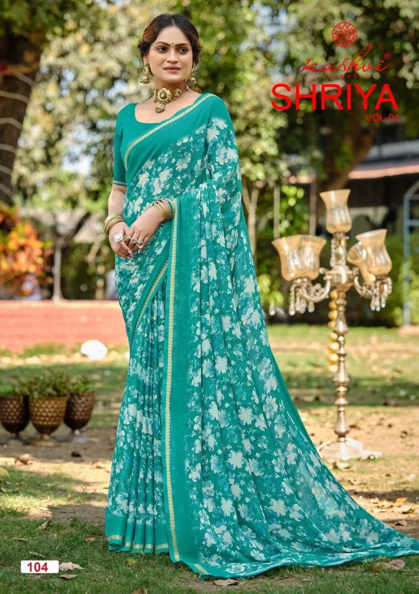 Kashvi Shriya Vol 01 Dull Moss Viscose Saree Collection - Image 5