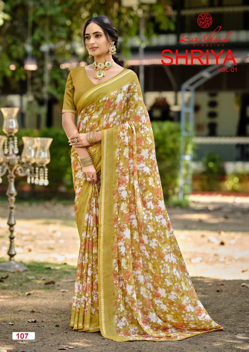 Kashvi Shriya Vol 01 Dull Moss Viscose Saree Collection - Image 6