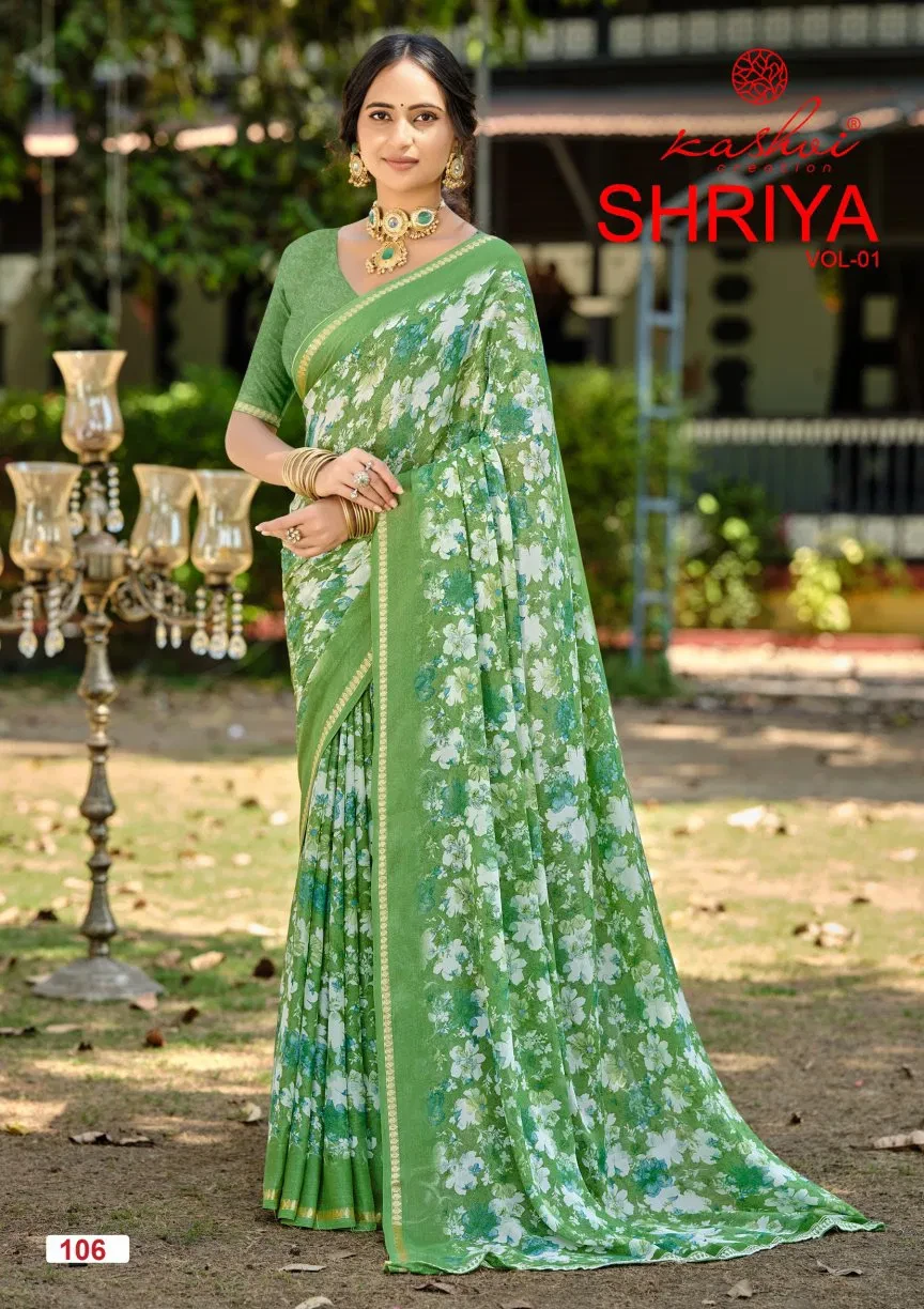 Kashvi Shriya Vol 01 Dull Moss Viscose Saree Collection - Image 7