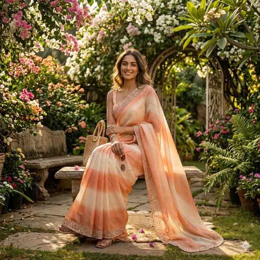 Kc 930 Space Silk Jarkan Worked Fancy Saree Collection