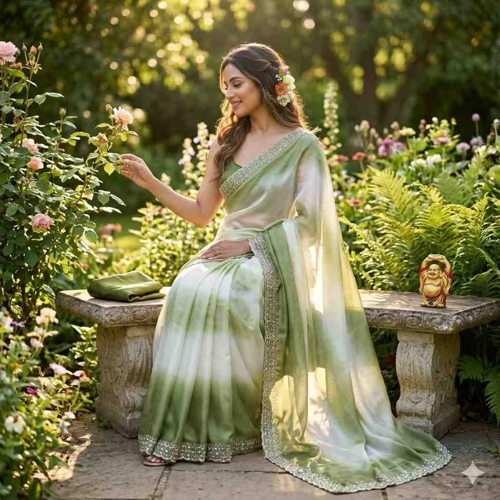 Kc 930 Space Silk Jarkan Worked Fancy Saree Collection - Image 7