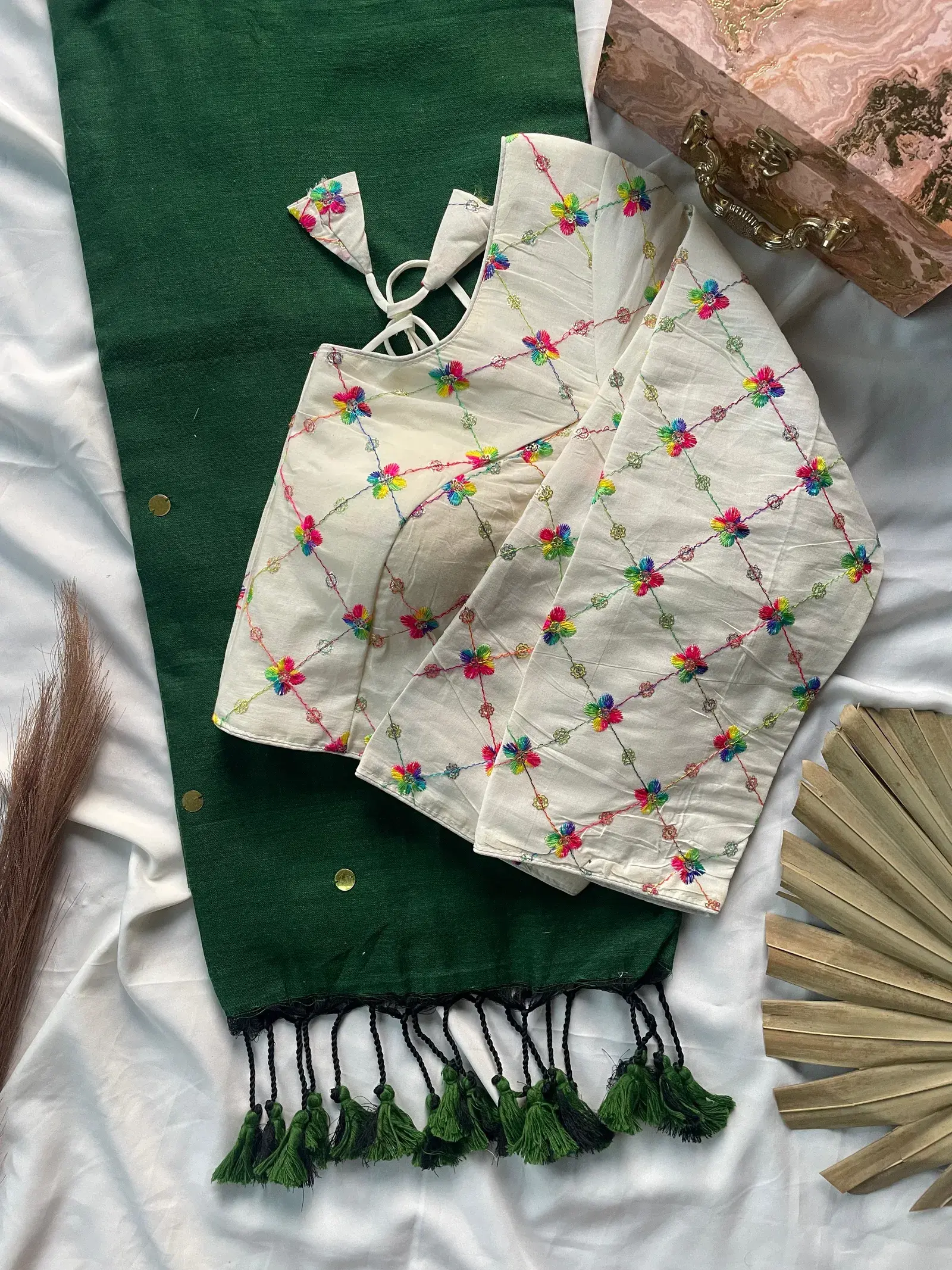 Khadi Vol 9 Cotton with Sequence Work Saree Blouse Collection - Image 2