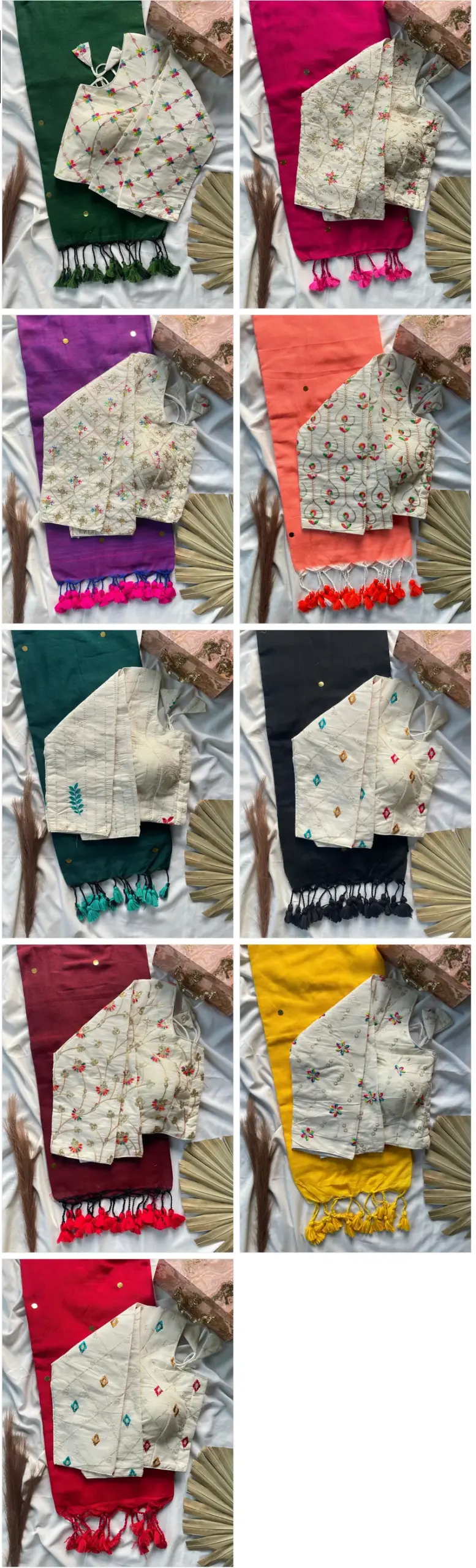 Khadi Vol 9 Cotton with Sequence Work Saree Blouse Collection - Image 3