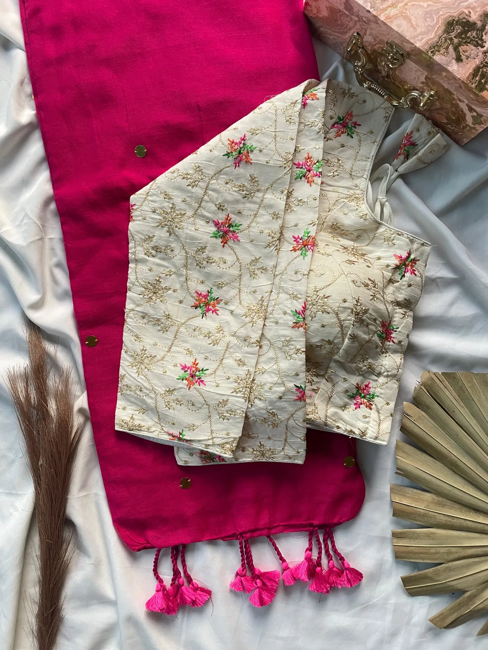 Khadi Vol 9 Cotton with Sequence Work Saree Blouse Collection - Image 4