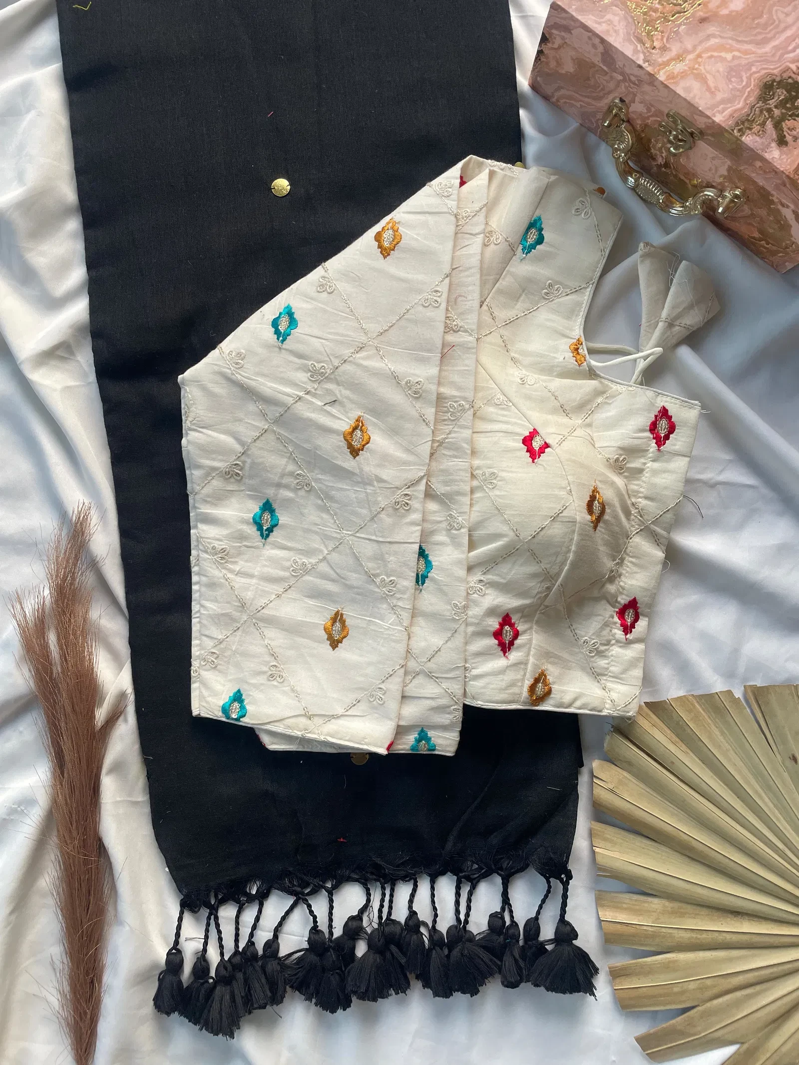 Khadi Vol 9 Cotton with Sequence Work Saree Blouse Collection - Image 8