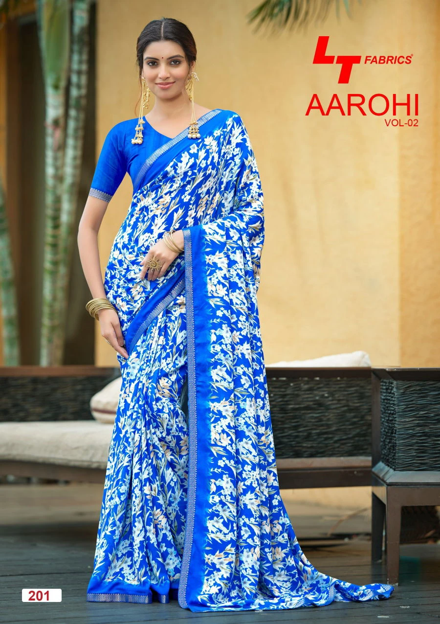 Lt Aarohi Vol 2 Dola Silk with Fancy Lace Worked Saree Collection - Image 2
