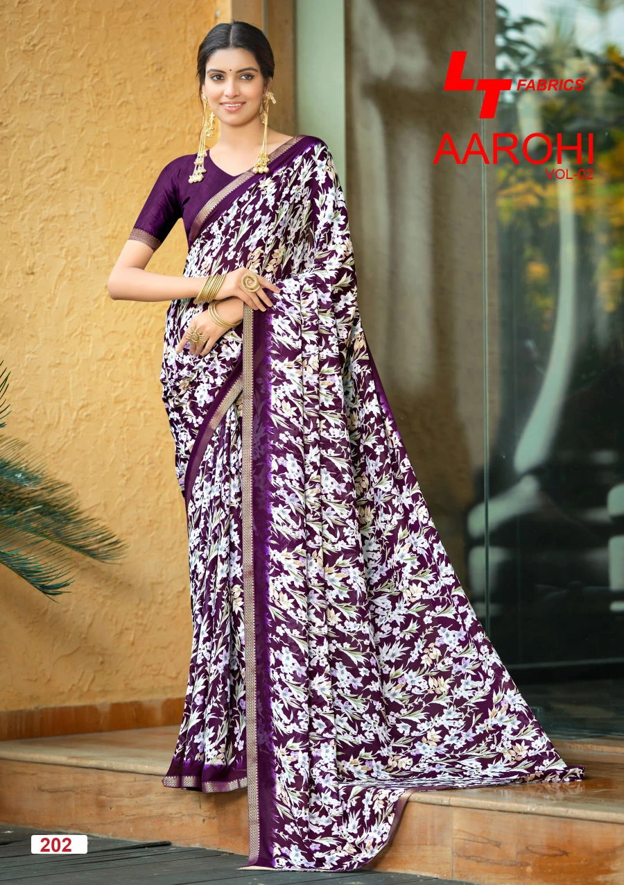 Lt Aarohi Vol 2 Dola Silk with Fancy Lace Worked Saree Collection - Image 3