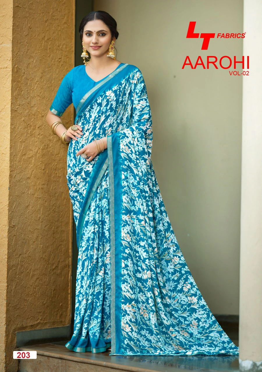 Lt Aarohi Vol 2 Dola Silk with Fancy Lace Worked Saree Collection - Image 4
