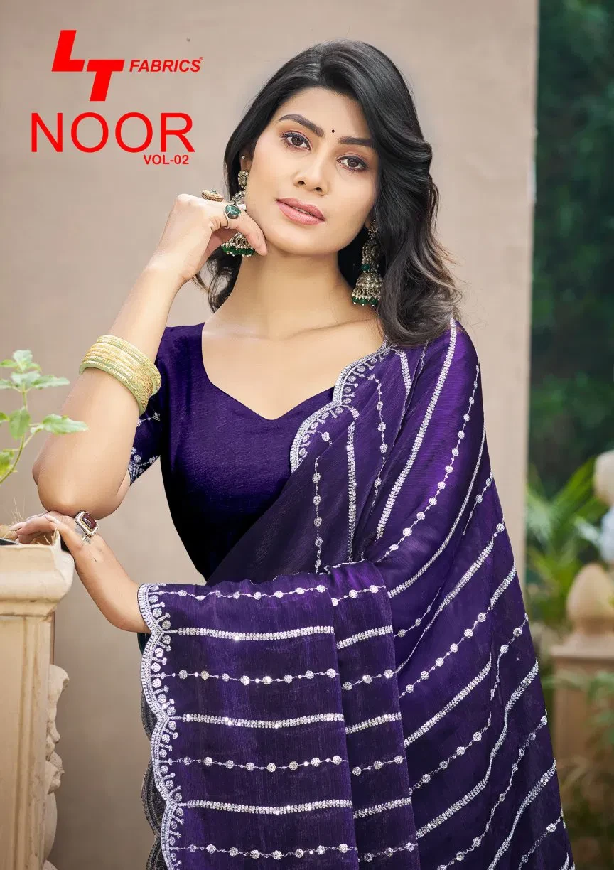 Lt Noor Vol 2 Fandy with Embroidery Work Fancy Saree Collection