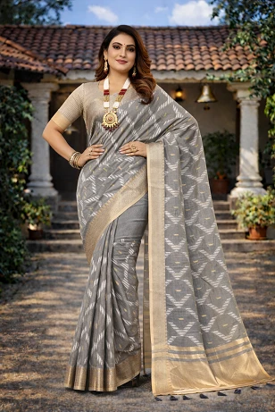 Mahek 216 Cotton Embroidery Worked Party Wear Saree Collection - Image 3