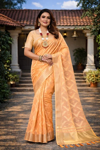 Mahek 216 Cotton Embroidery Worked Party Wear Saree Collection - Image 4