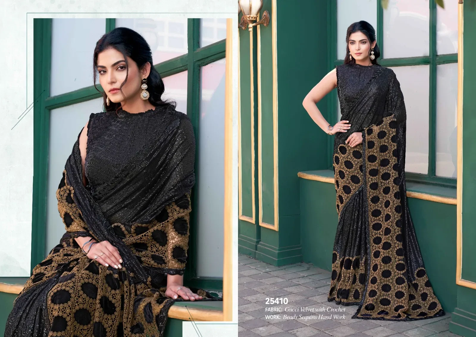 Mahotsav Mohmanthan 25400 Noire Armani Tulle with Stone Worked Saree Collection - Image 4