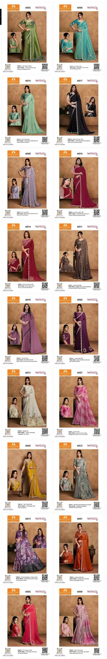 Mahotsav Norita Seher 44500 Satin Designer Saree Collection - Image 15