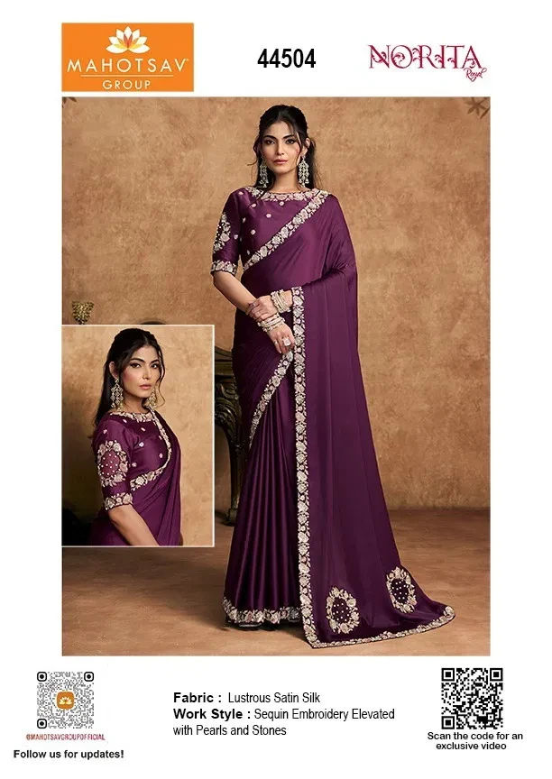 Mahotsav Norita Seher 44500 Satin Designer Saree Collection - Image 3