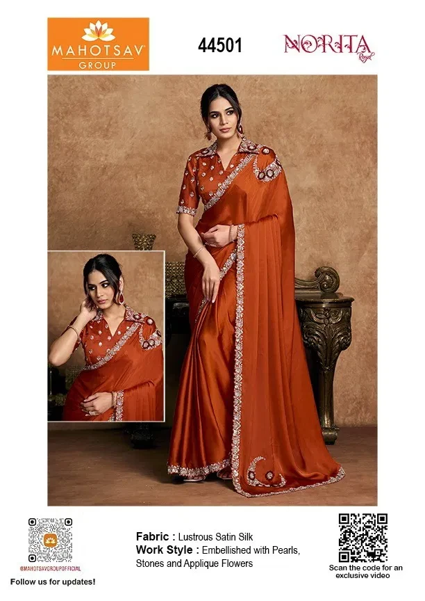 Mahotsav Norita Seher 44500 Satin Designer Saree Collection - Image 9