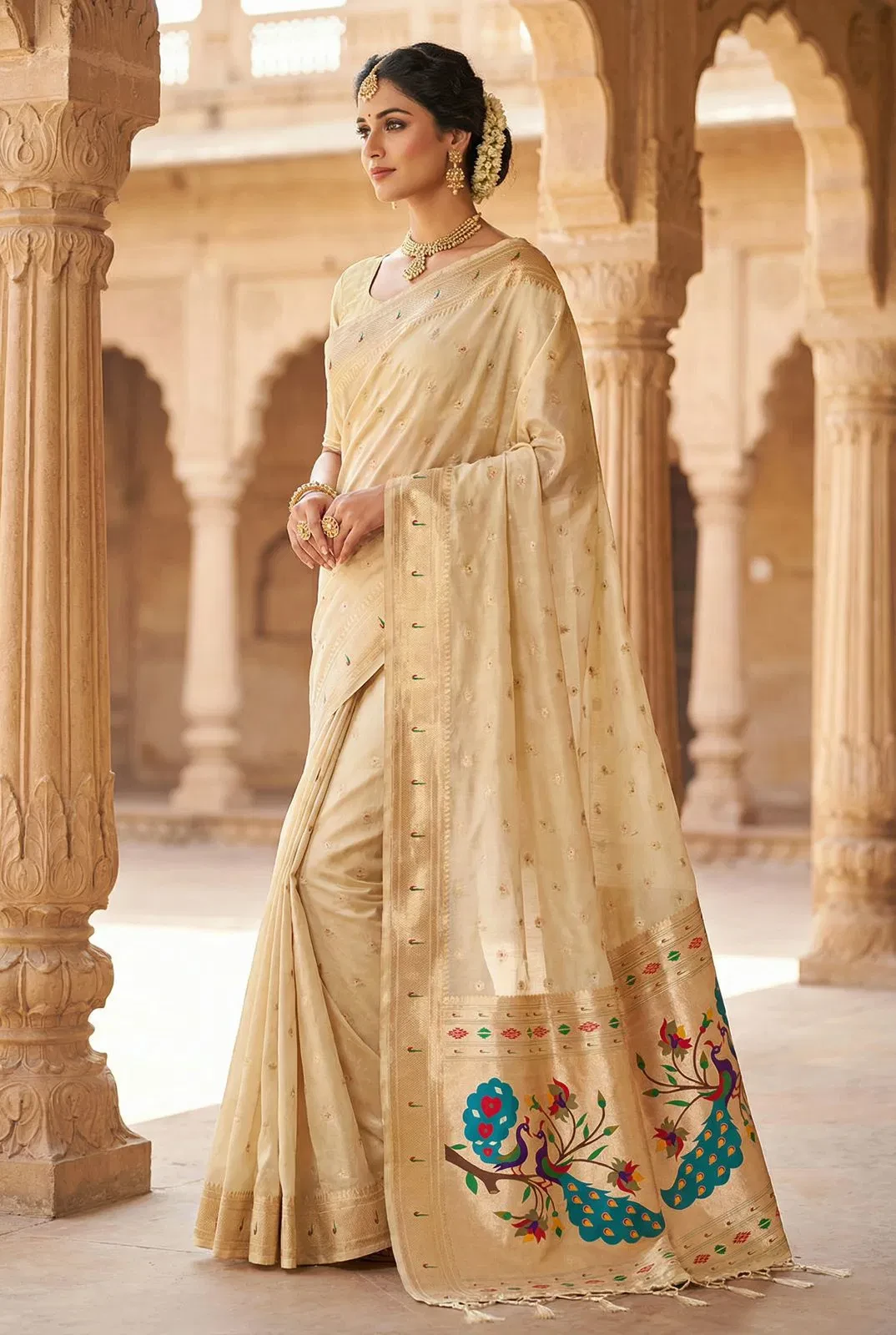 Mb 1101 Organza Silk Woven Butti Motifs Saree Collection - Image 3