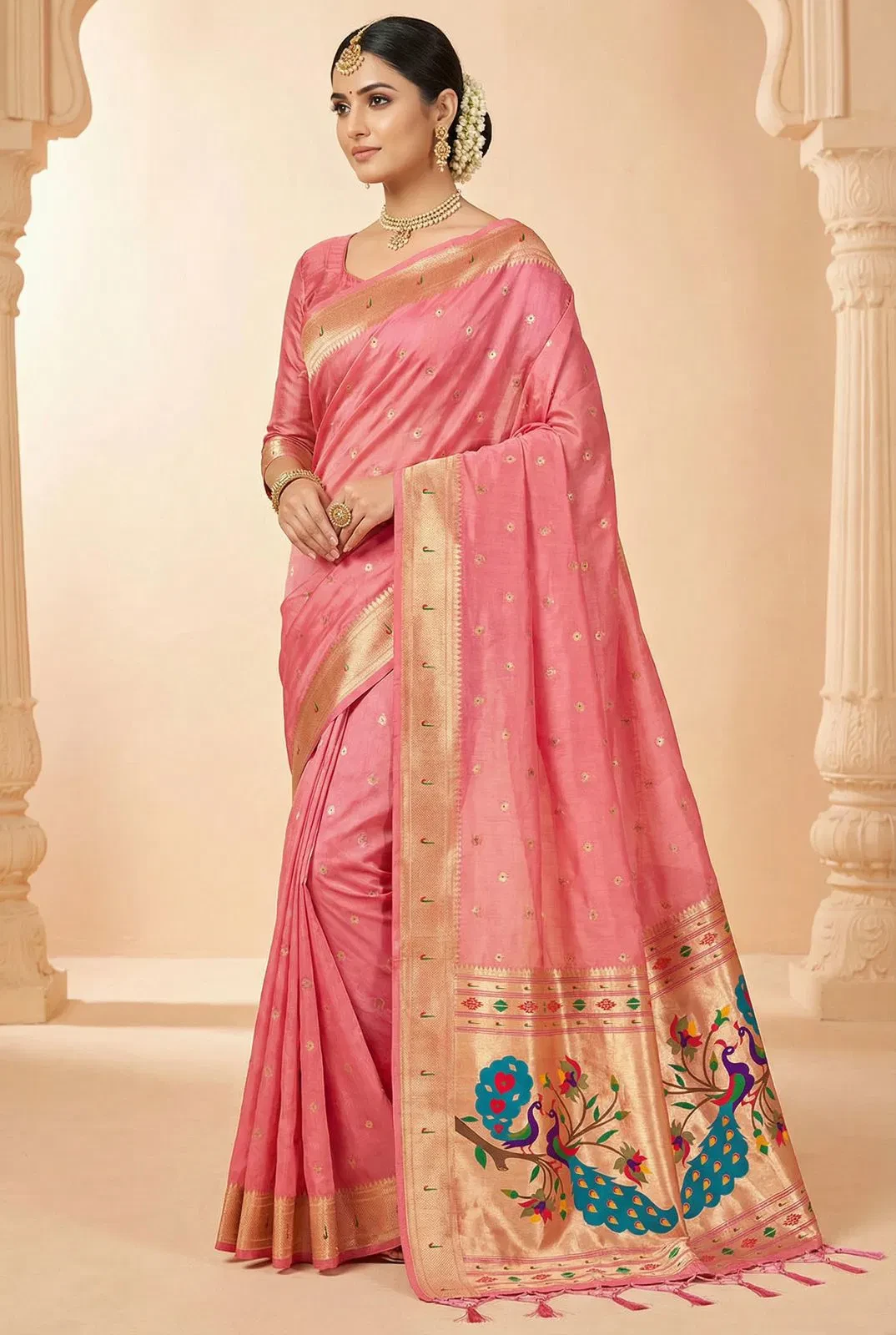 Mb 1101 Organza Silk Woven Butti Motifs Saree Collection - Image 7