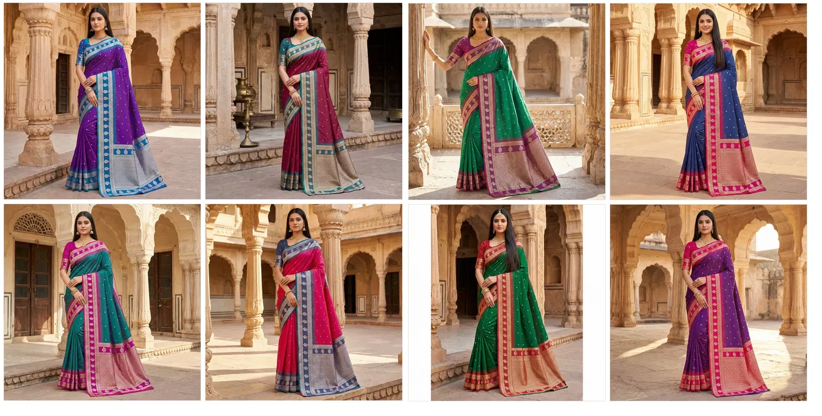 Mb 188 Soft Banarasi Silk Zari Butti Weaving Saree Collection - Image 10
