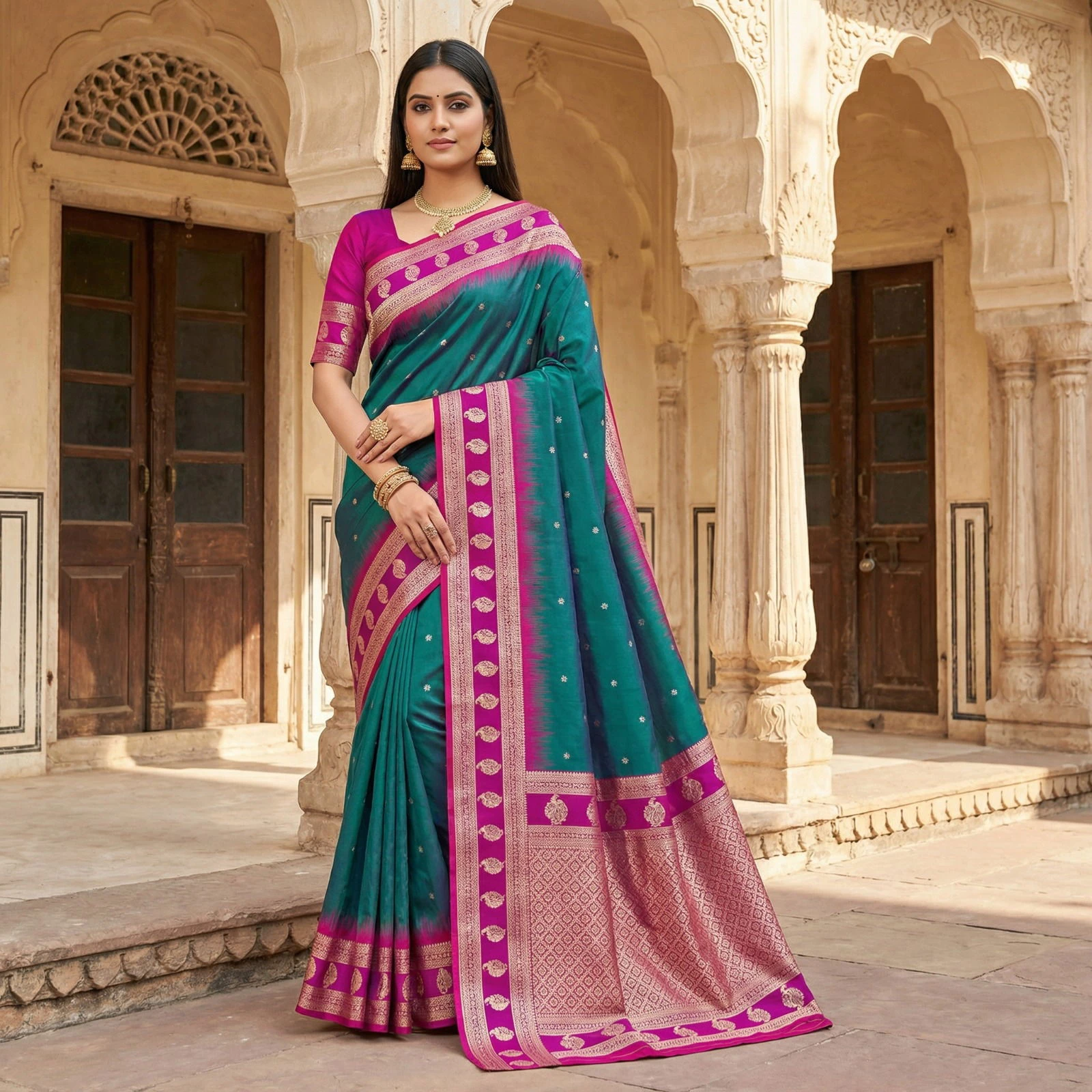 Mb 188 Soft Banarasi Silk Zari Butti Weaving Saree Collection - Image 4