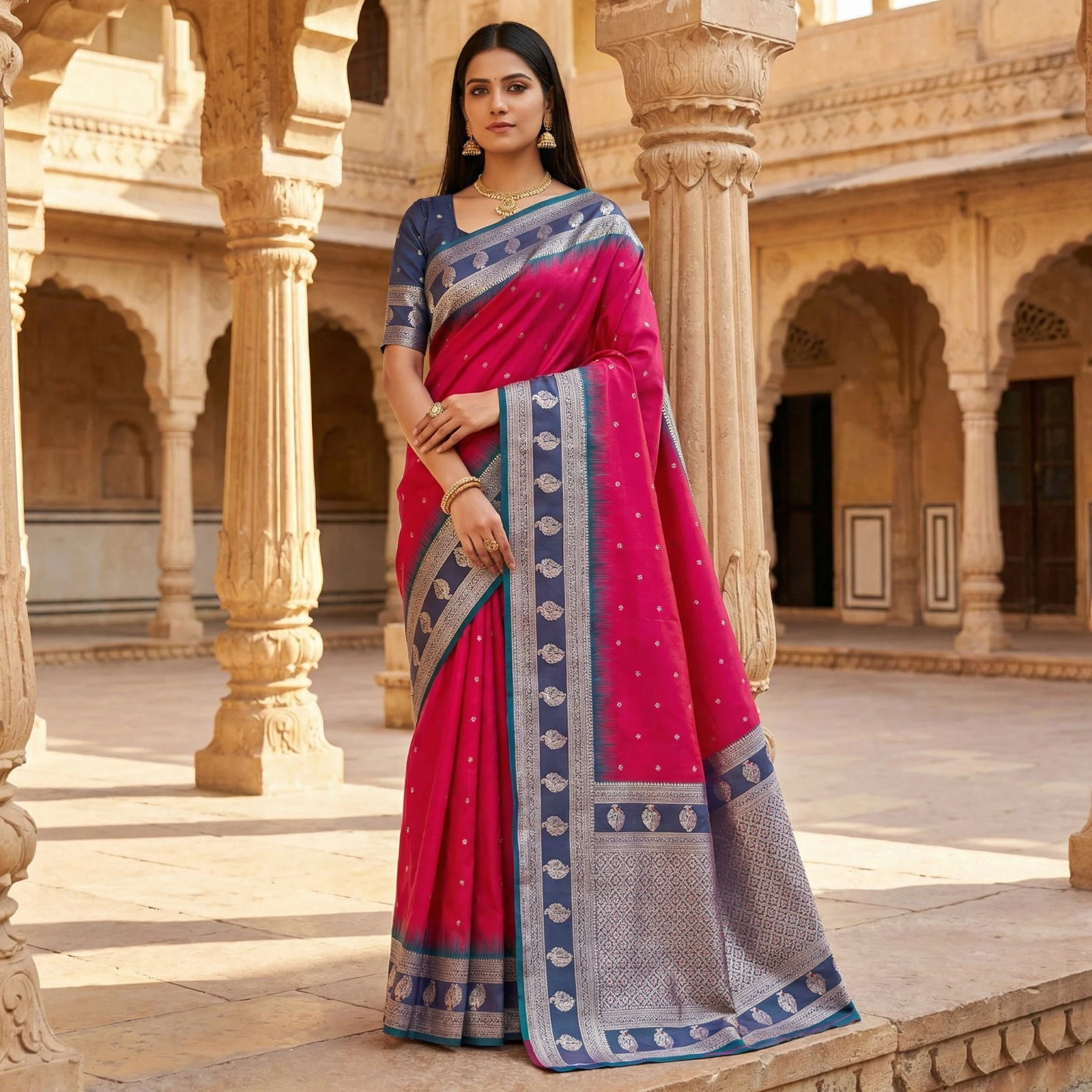Mb 188 Soft Banarasi Silk Zari Butti Weaving Saree Collection - Image 5