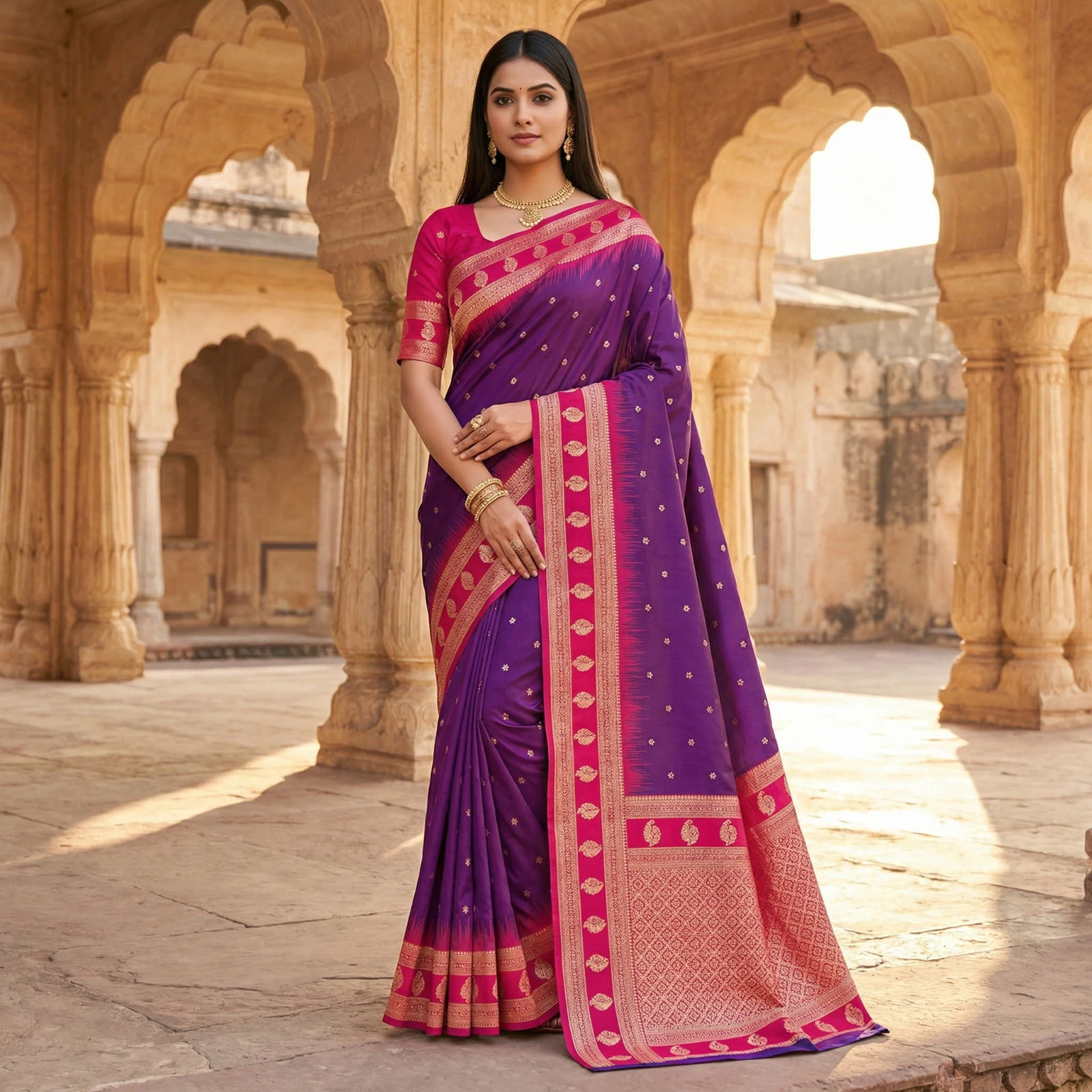 Mb 188 Soft Banarasi Silk Zari Butti Weaving Saree Collection - Image 9