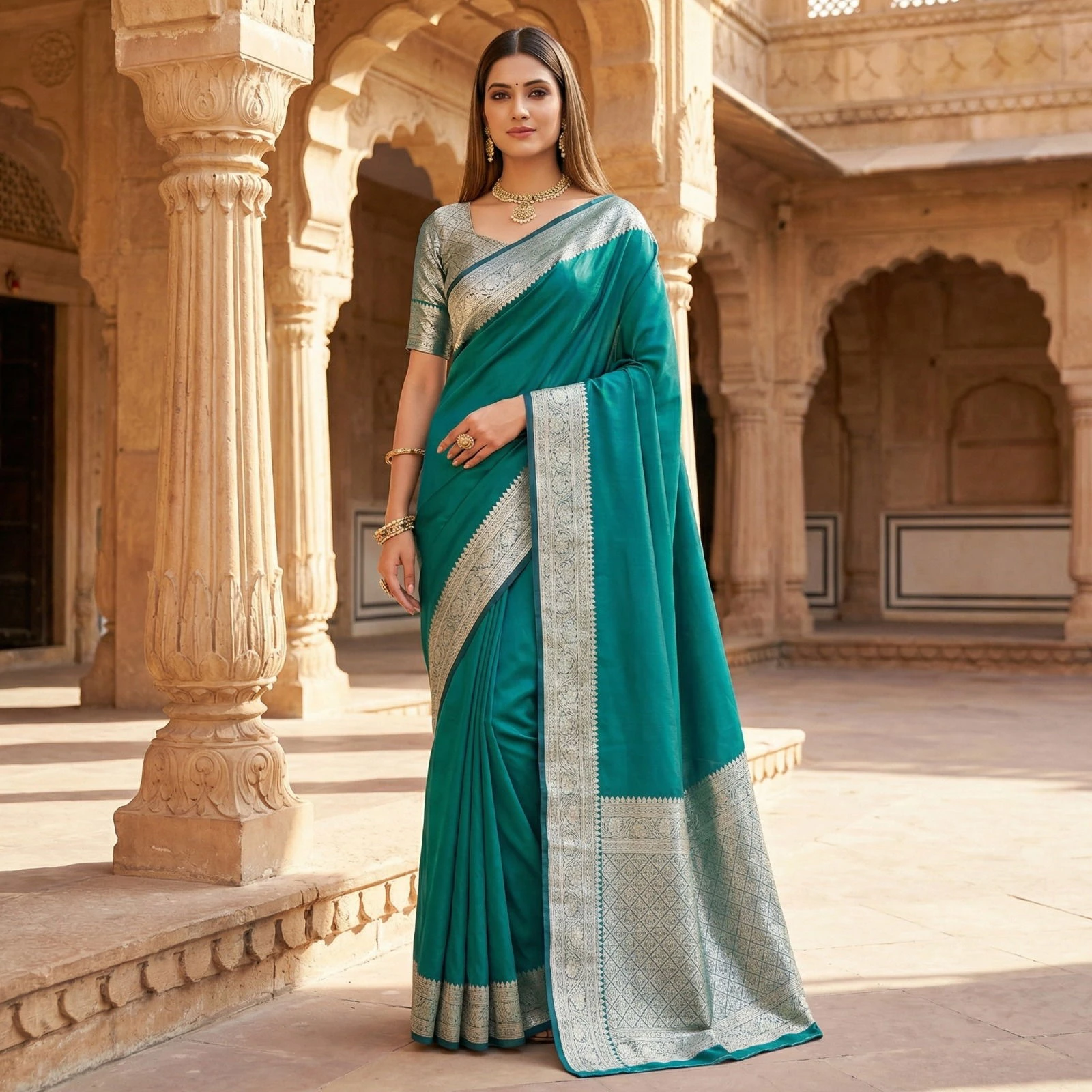 Mb 3322 Premium Banarasi Gala Silk Zari Weaving Sarees