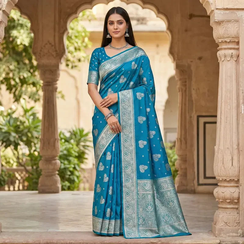 Mb 3323 Pure Banarasi Silk Zari Weaving Traditional Saree Collection - Image 3