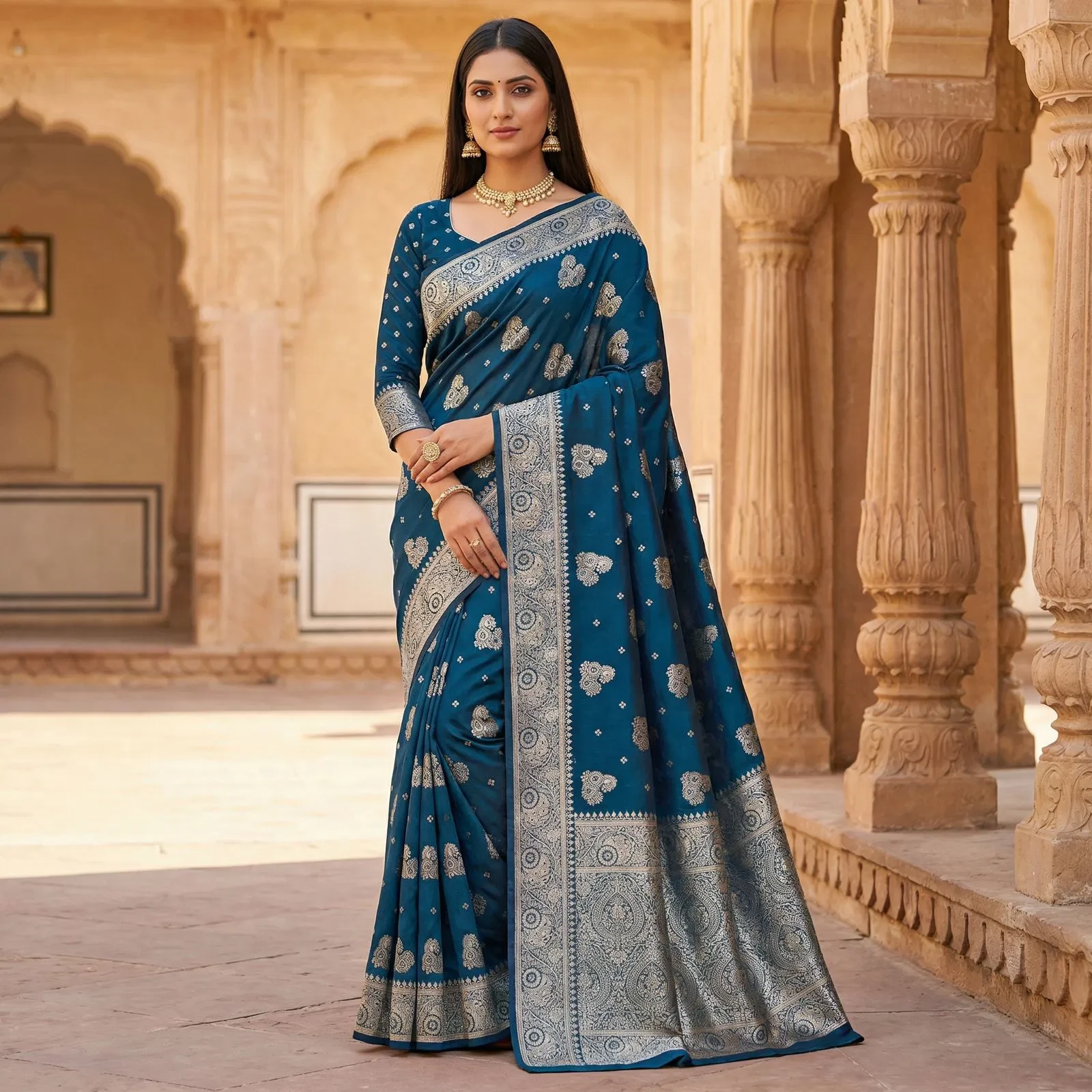 Mb 3323 Pure Banarasi Silk Zari Weaving Traditional Saree Collection - Image 4