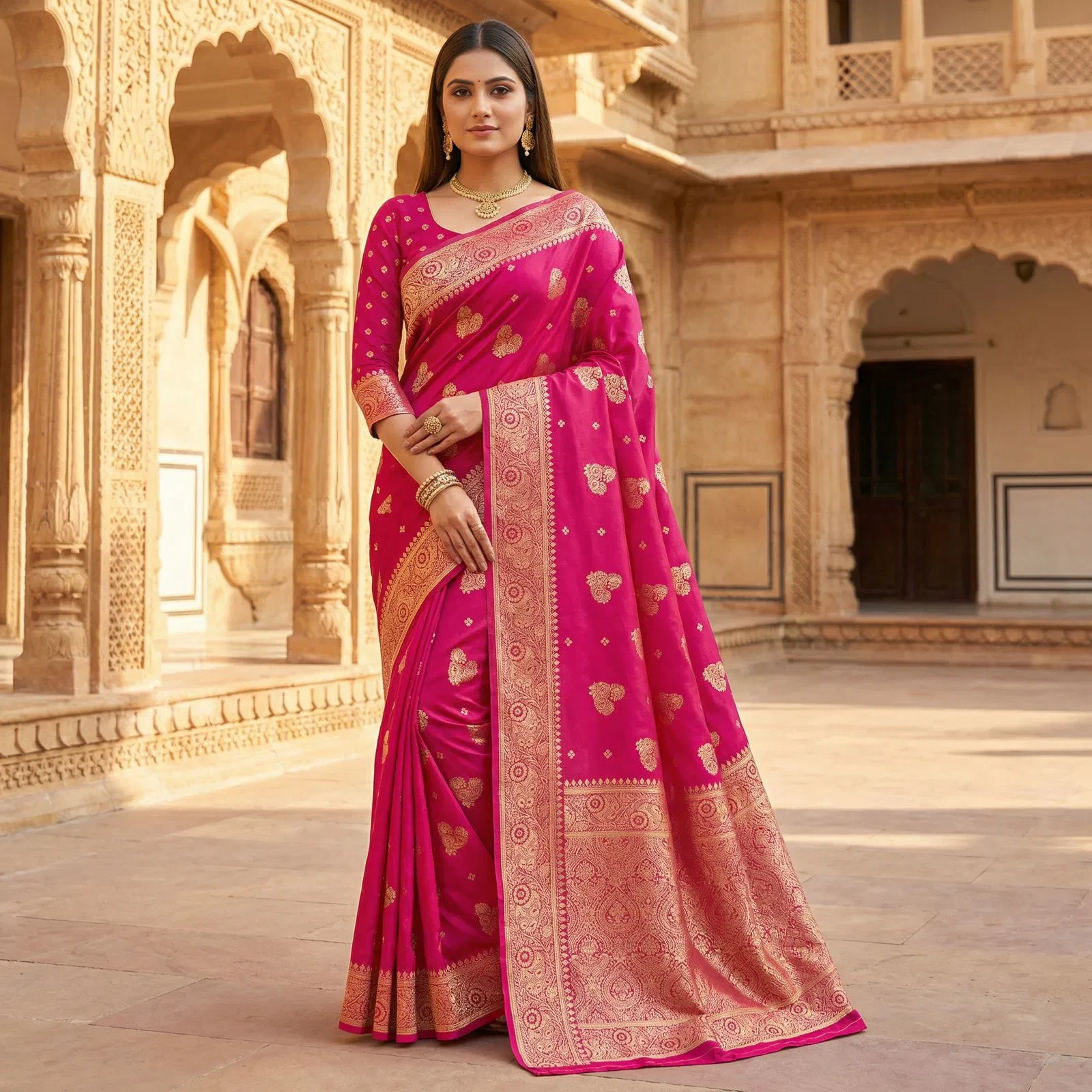 Mb 3323 Pure Banarasi Silk Zari Weaving Traditional Saree Collection - Image 5