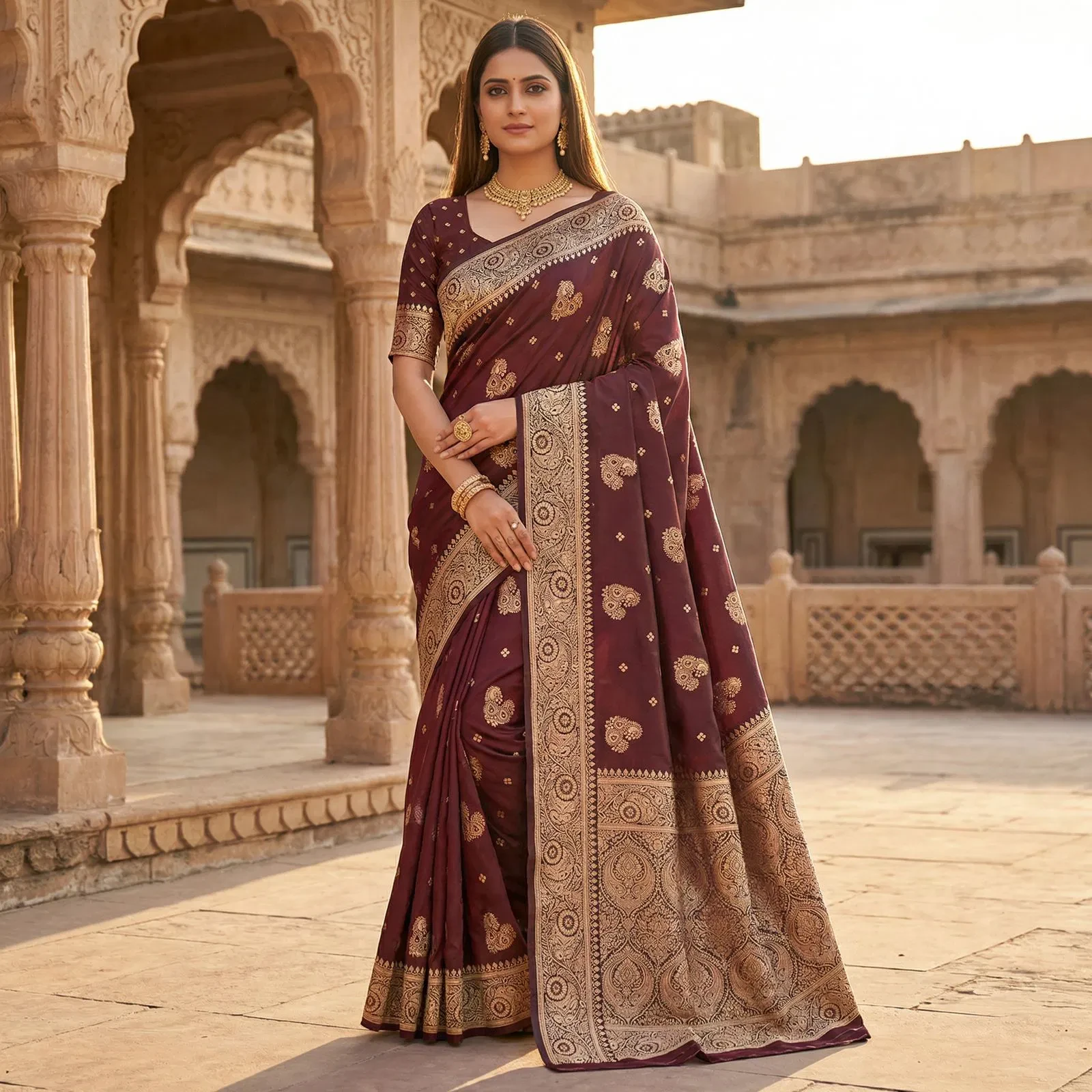 Mb 3323 Pure Banarasi Silk Zari Weaving Traditional Saree Collection - Image 6
