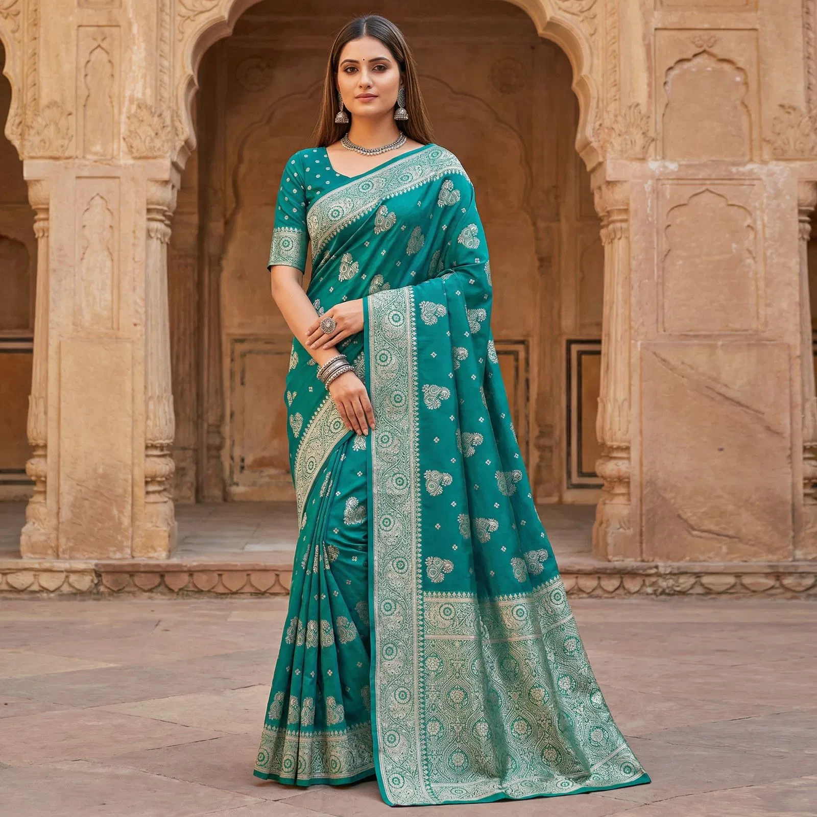 Mb 3323 Pure Banarasi Silk Zari Weaving Traditional Saree Collection - Image 7