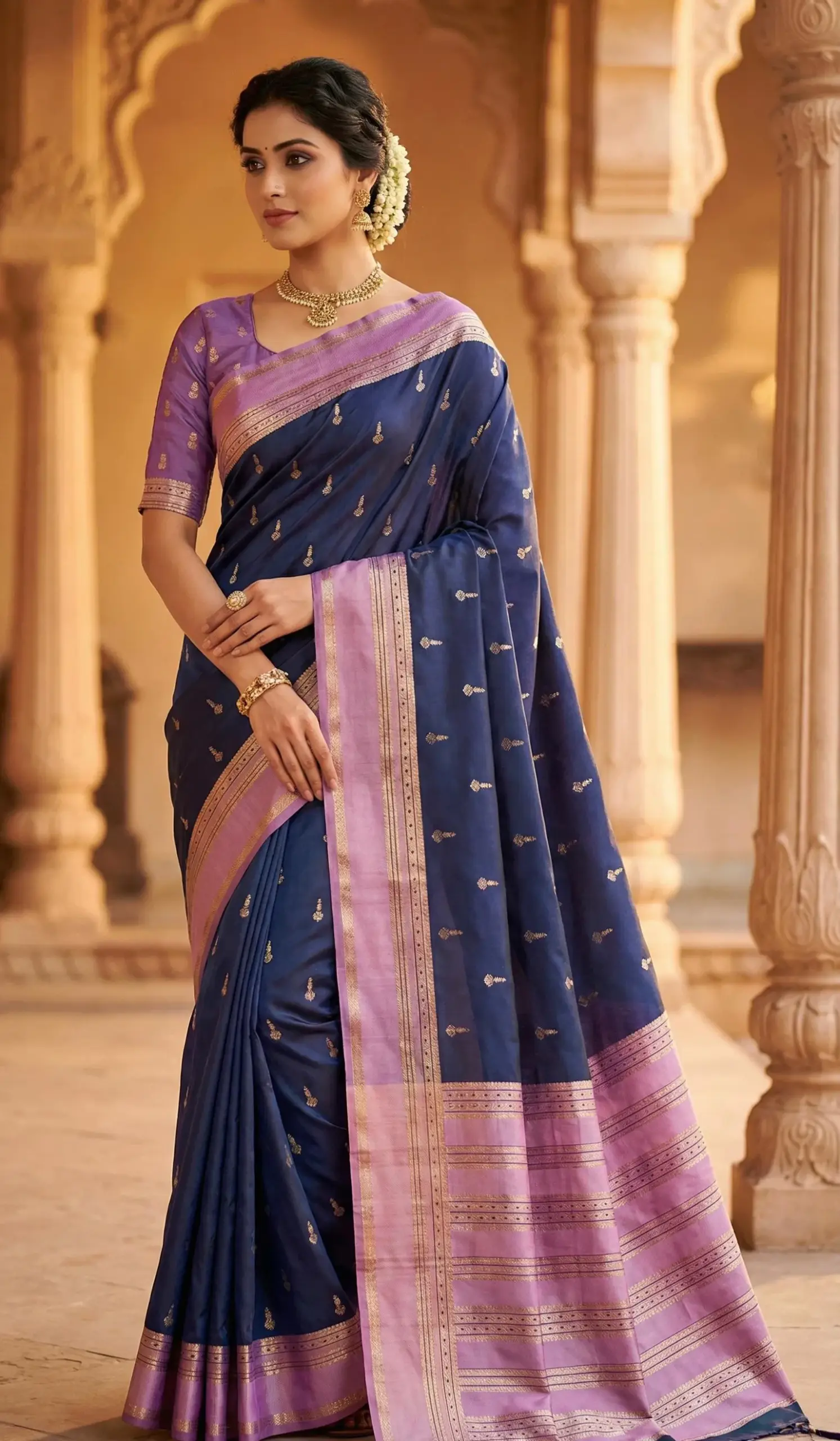Mb 3325 Banarasi Silk Zari Weaving Saree Collection - Image 2