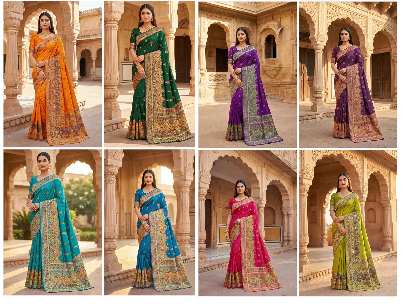 Mb 47 Pashmina Silk Floral Motifs Festival Saree Collection - Image 10