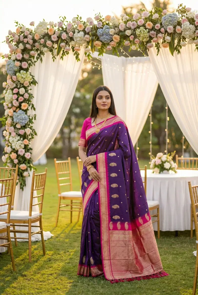 Nx Mango Soft Banarasi Zari Weaving Fancy Silk Saree Collection