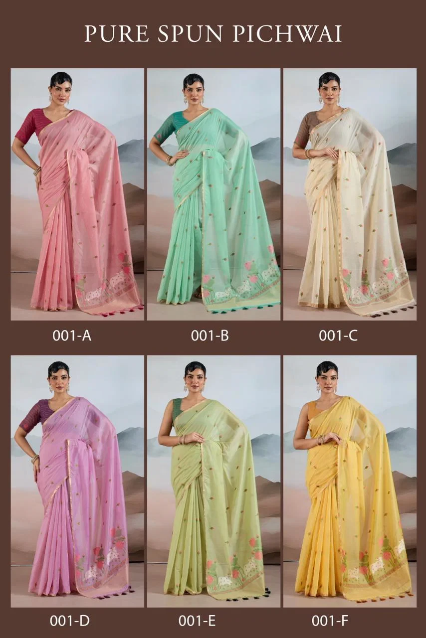 Pure Spun Pichwai Cotton Handloom Weaving Saree Collection - Image 8