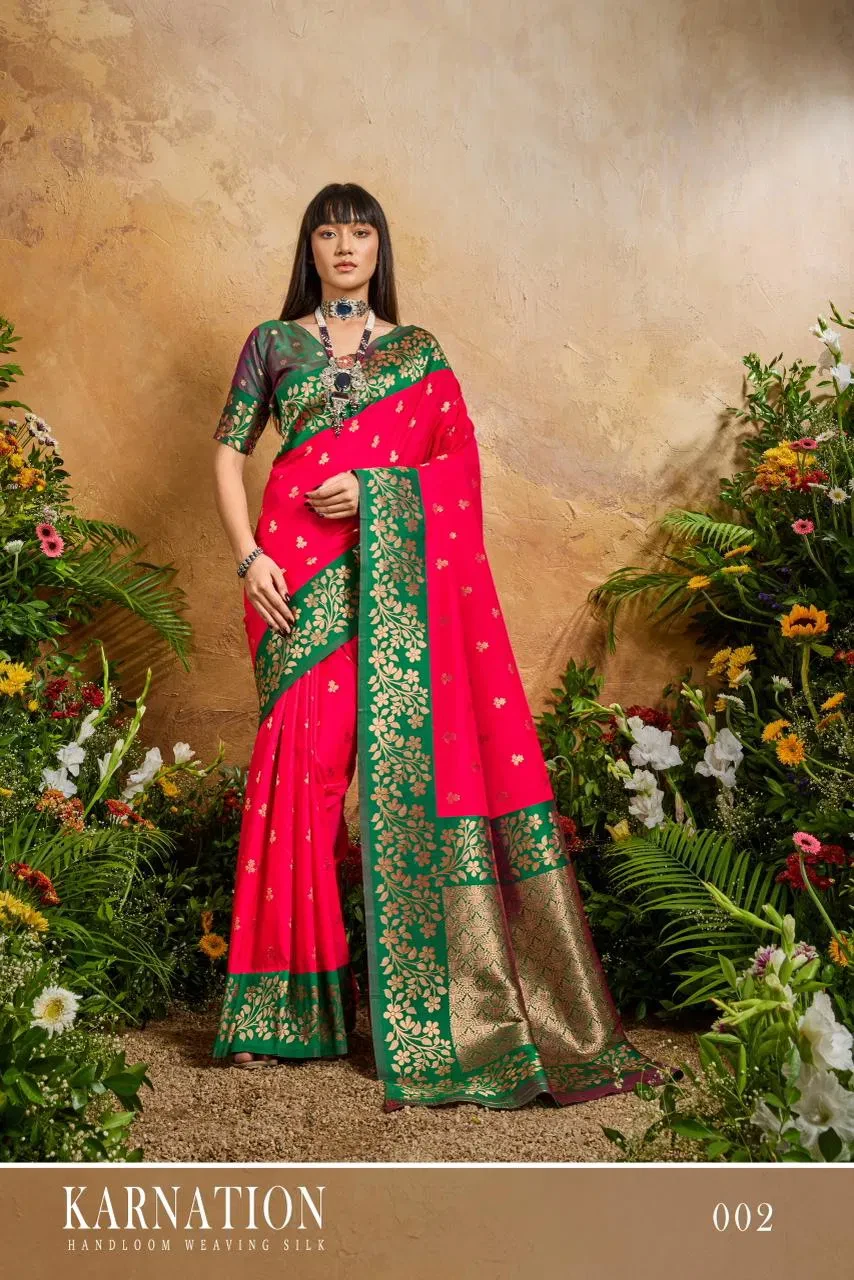 Rajtex Karnation Handloom Weaving Silk Saree Collection - Image 2