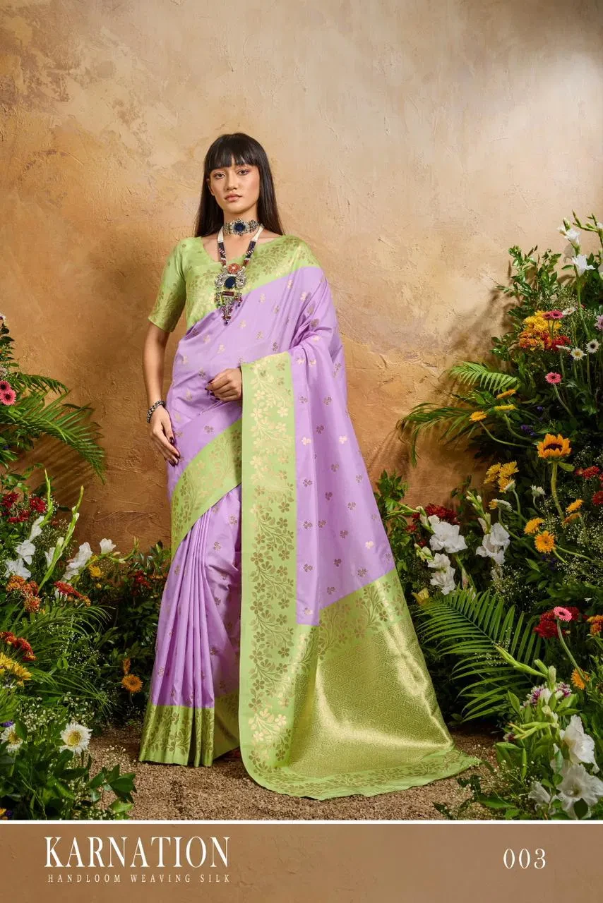 Rajtex Karnation Handloom Weaving Silk Saree Collection - Image 6