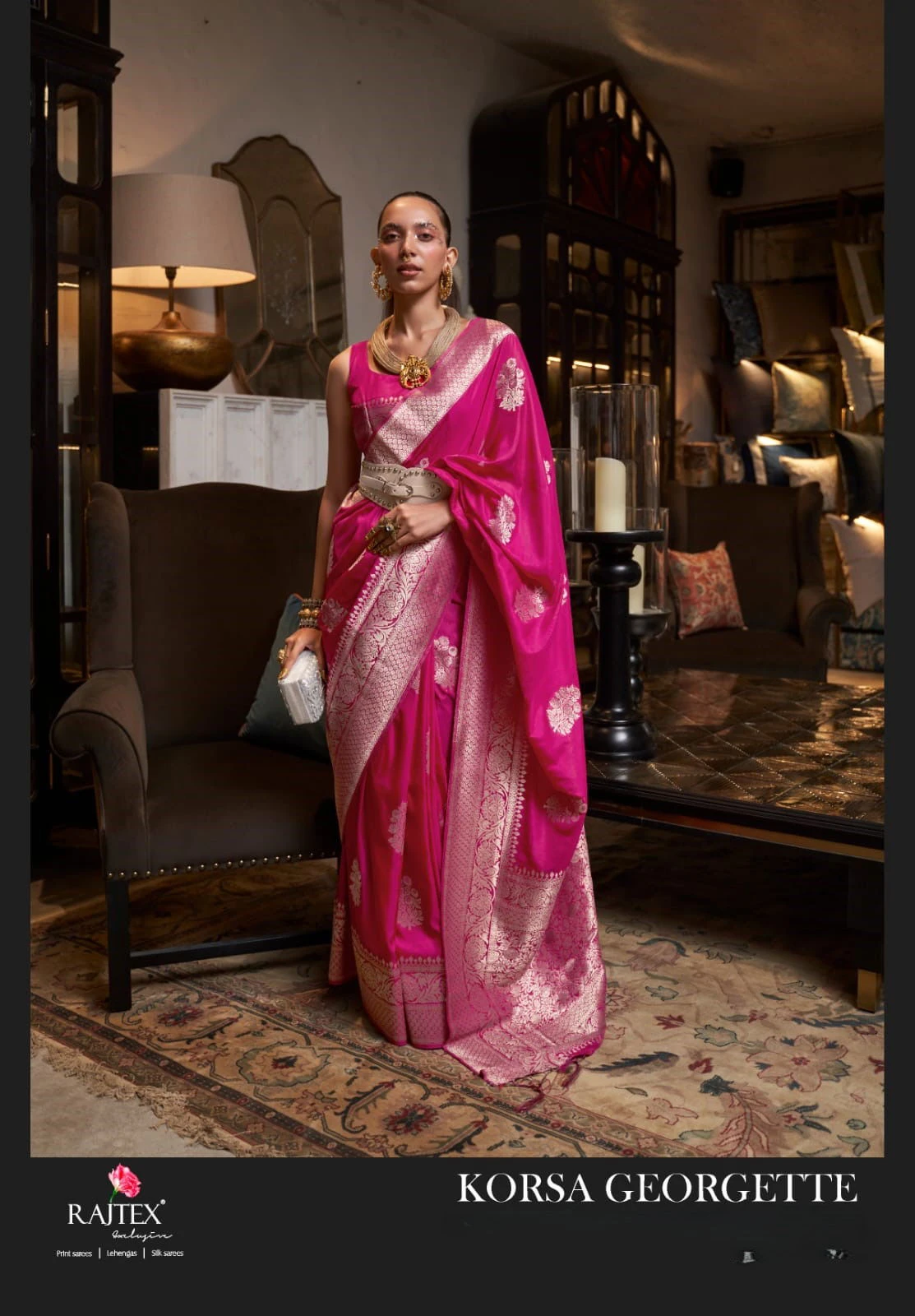 Rajtex Korssa Georgette Khadi Georgette Handloom Weaving Saree Collection