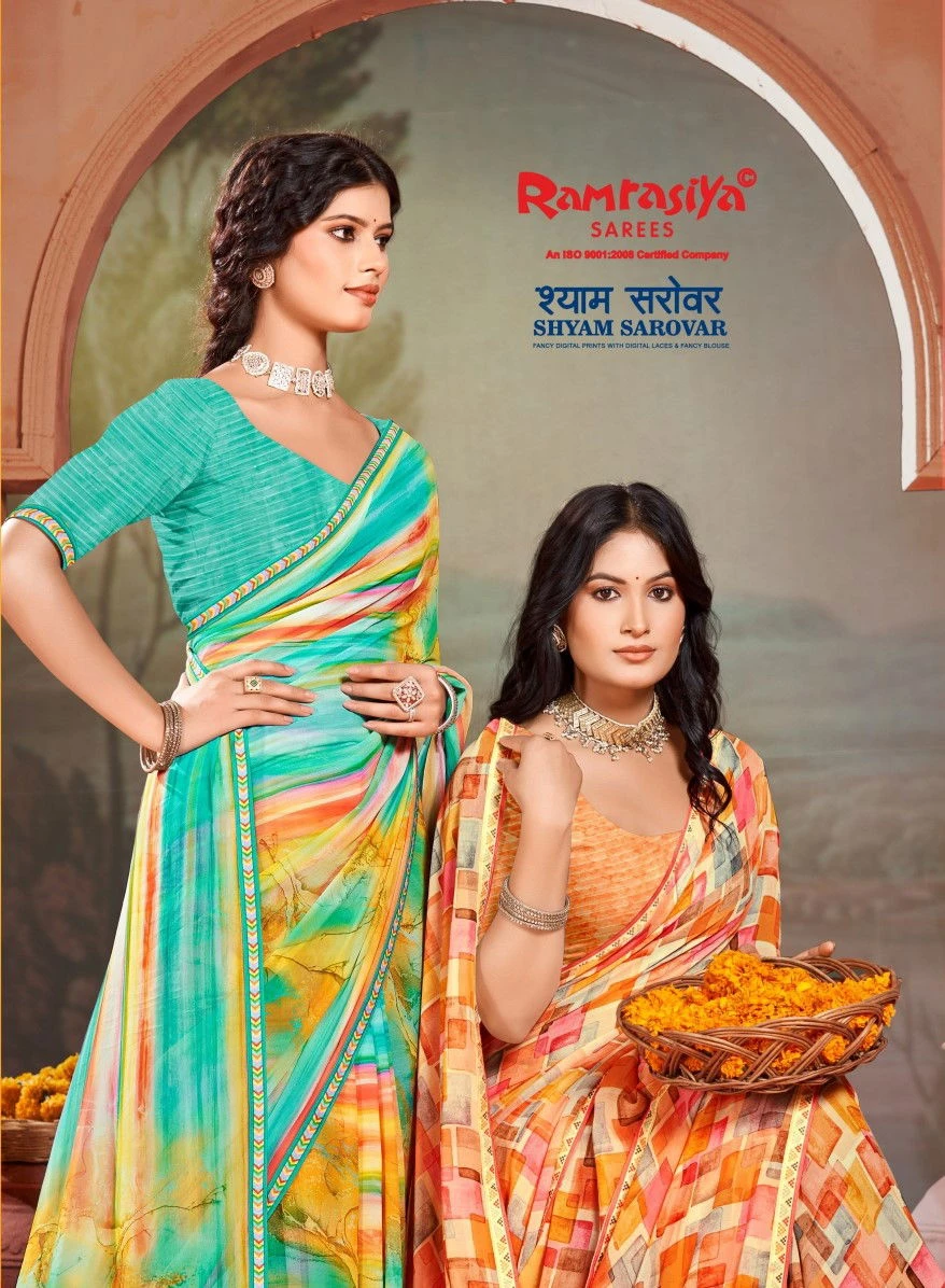 Ramrasiya Shyam Sarovar Fancy Digital Printed Saree Collection