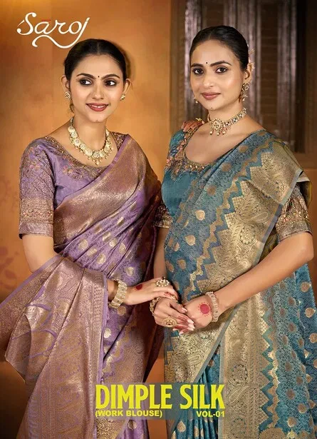 Saroj Dimple Silk Vol 1 Satin Silk Saree Collection