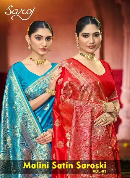 Saroj Malini Satin Saroski Vol 1 Satin Silk Saree Collection