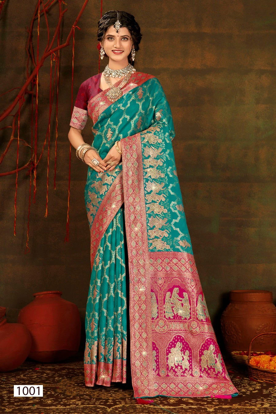 Saroj Polki Silk Saroski Vol 2 Silk Saroski Worked Wedding Wear Saree Collection - Image 2