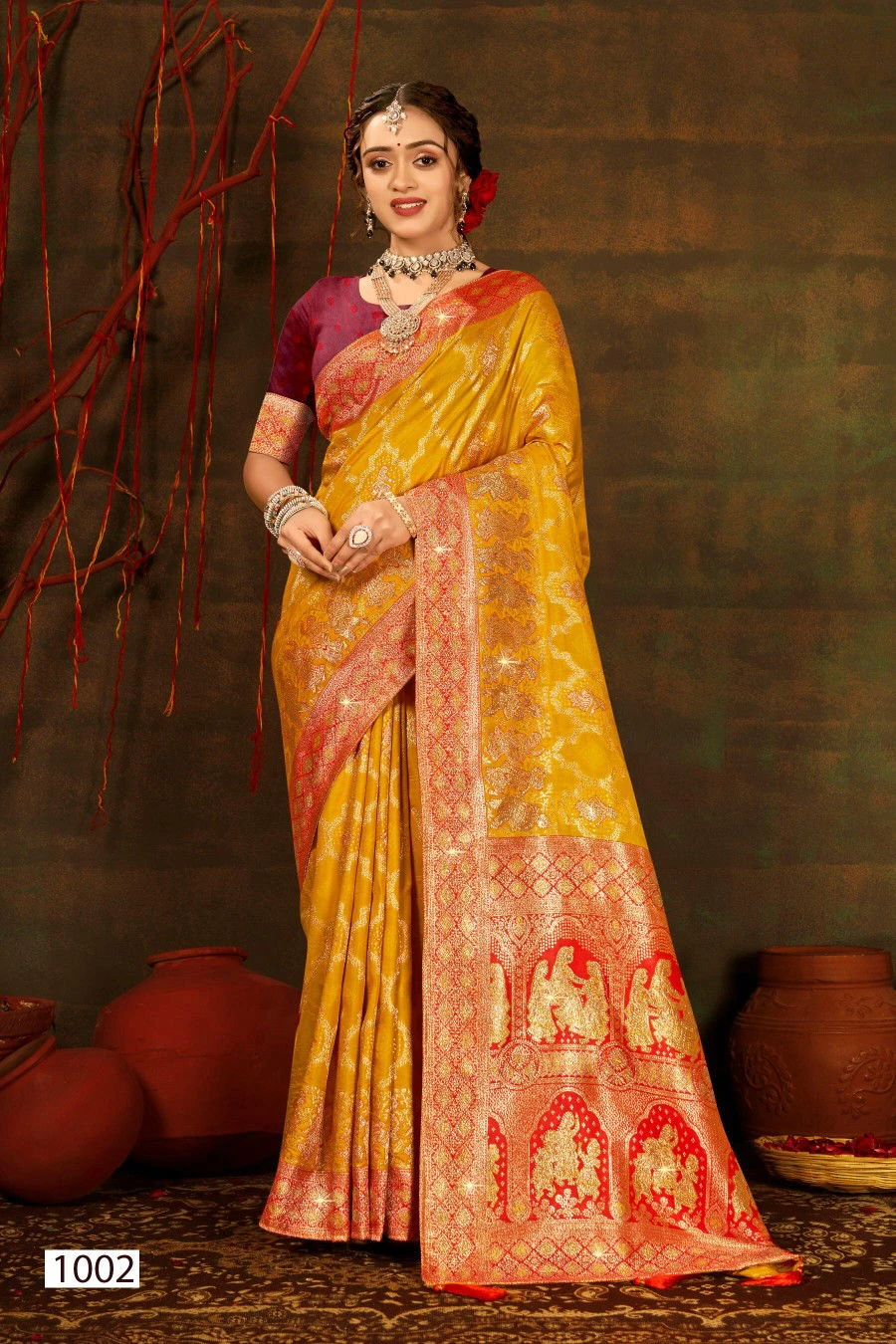 Saroj Polki Silk Saroski Vol 2 Silk Saroski Worked Wedding Wear Saree Collection - Image 3