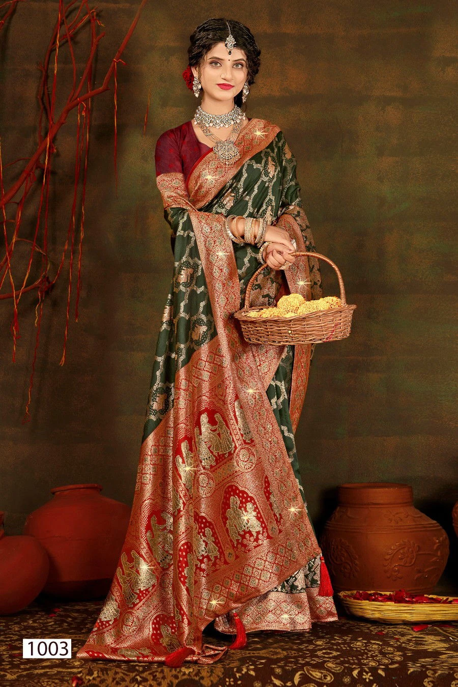 Saroj Polki Silk Saroski Vol 2 Silk Saroski Worked Wedding Wear Saree Collection - Image 4