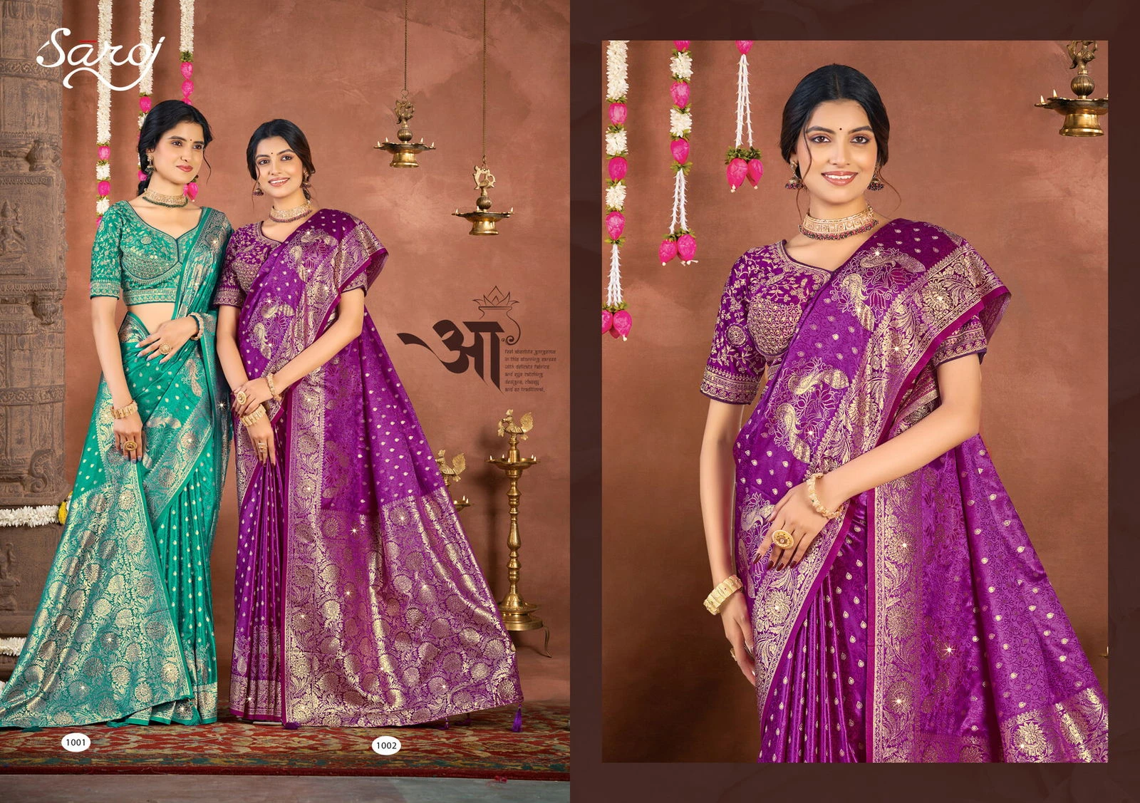 Saroj Royal Taj Satin Saroski Vol 1 Satin Silk Wedding Wear Saree Collection - Image 2