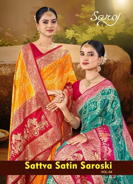Saroj Sattva Satin Saroski Vol 4 Satin Silk Saree Collection