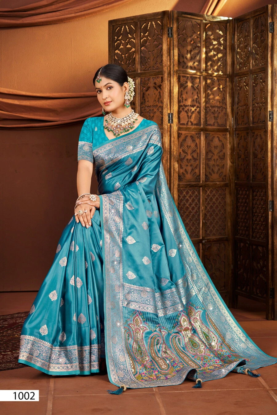 Saroj Sherbagh Satin Saroski Vol 1 Satin Silk Party Wear Saree Collection - Image 3