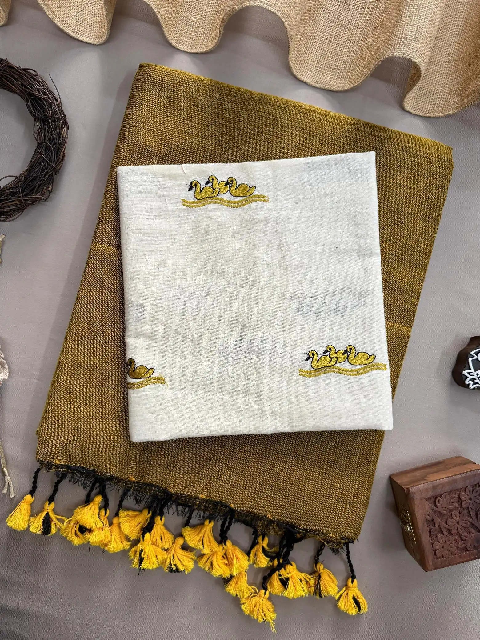 Sccf Boom V Khadi Cotton Fancy Saree Collection - Image 3