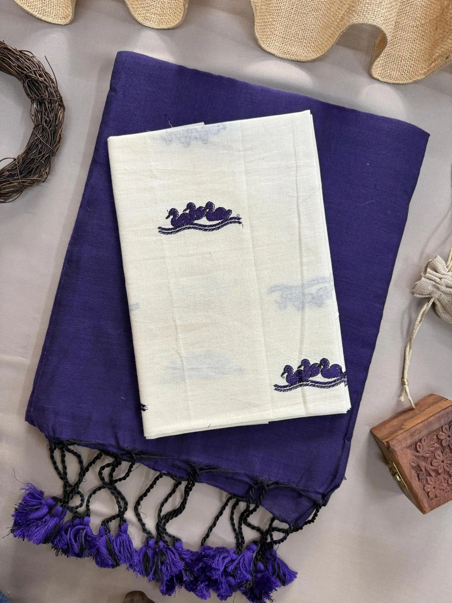 Sccf Boom V Khadi Cotton Fancy Saree Collection - Image 4